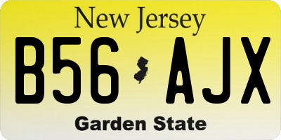 NJ license plate B56AJX