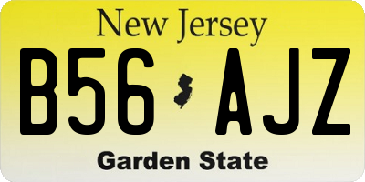 NJ license plate B56AJZ