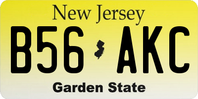 NJ license plate B56AKC