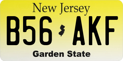 NJ license plate B56AKF