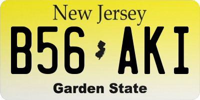 NJ license plate B56AKI