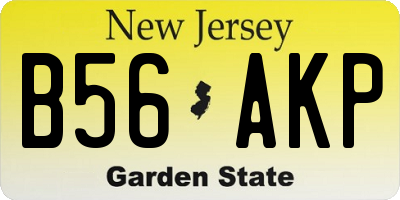 NJ license plate B56AKP