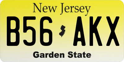NJ license plate B56AKX