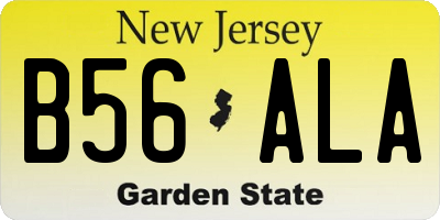 NJ license plate B56ALA
