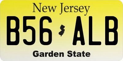 NJ license plate B56ALB