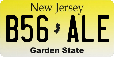 NJ license plate B56ALE