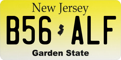 NJ license plate B56ALF