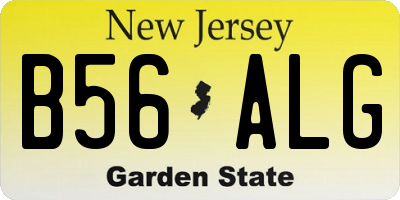 NJ license plate B56ALG