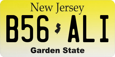 NJ license plate B56ALI