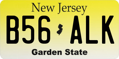 NJ license plate B56ALK