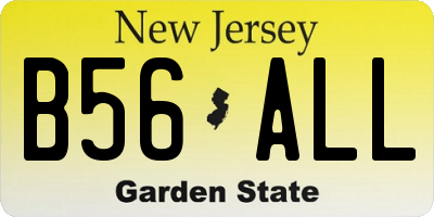 NJ license plate B56ALL