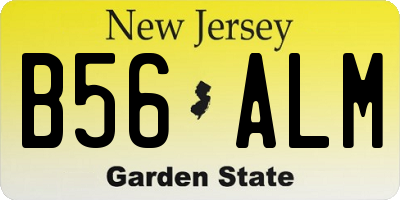 NJ license plate B56ALM