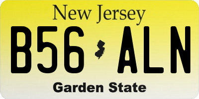 NJ license plate B56ALN
