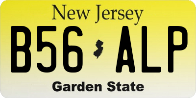NJ license plate B56ALP
