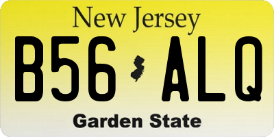 NJ license plate B56ALQ