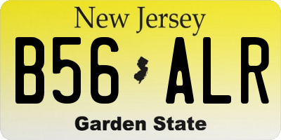 NJ license plate B56ALR