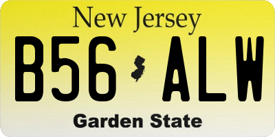 NJ license plate B56ALW