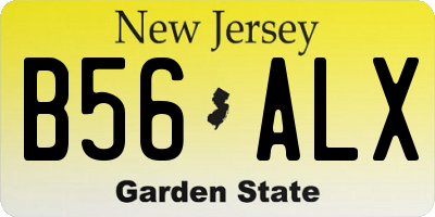 NJ license plate B56ALX