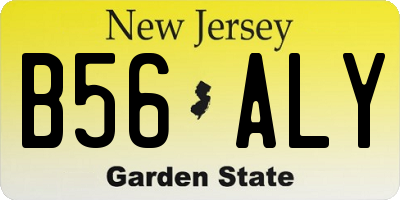 NJ license plate B56ALY