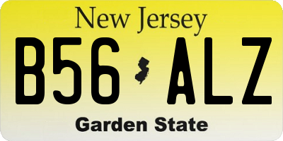 NJ license plate B56ALZ