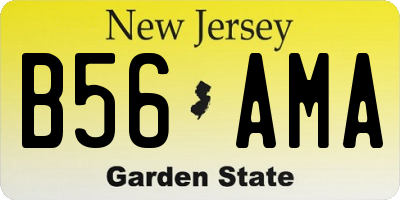 NJ license plate B56AMA