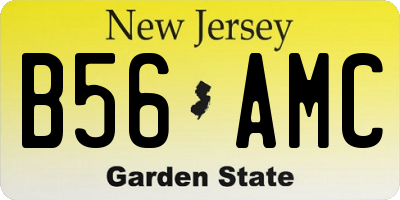 NJ license plate B56AMC