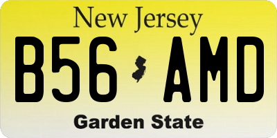 NJ license plate B56AMD