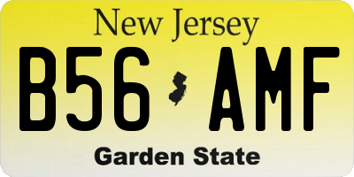 NJ license plate B56AMF