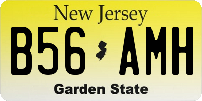 NJ license plate B56AMH