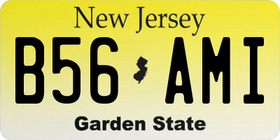 NJ license plate B56AMI