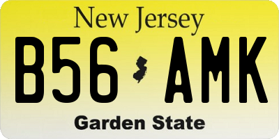 NJ license plate B56AMK