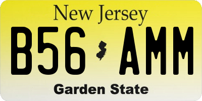NJ license plate B56AMM