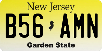 NJ license plate B56AMN