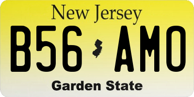 NJ license plate B56AMO