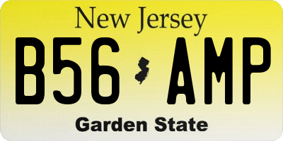 NJ license plate B56AMP