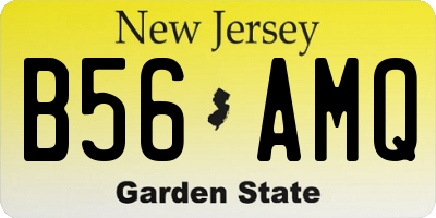 NJ license plate B56AMQ