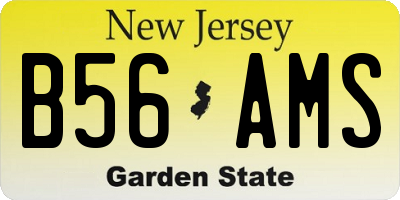 NJ license plate B56AMS