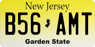 NJ license plate B56AMT