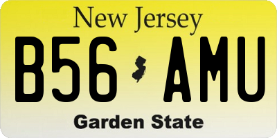 NJ license plate B56AMU