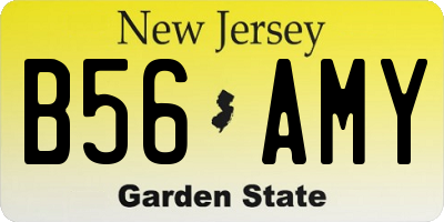 NJ license plate B56AMY
