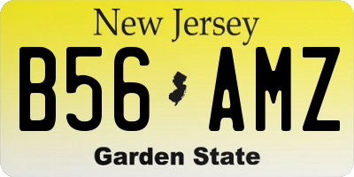 NJ license plate B56AMZ