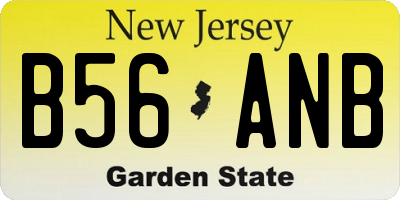 NJ license plate B56ANB