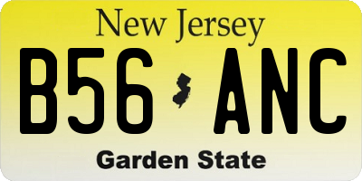 NJ license plate B56ANC