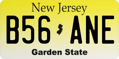 NJ license plate B56ANE