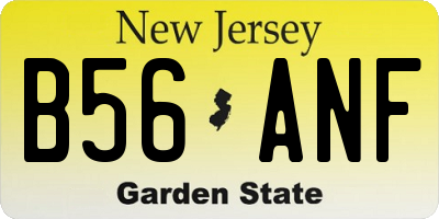 NJ license plate B56ANF