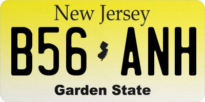 NJ license plate B56ANH