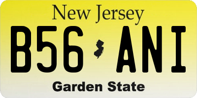 NJ license plate B56ANI