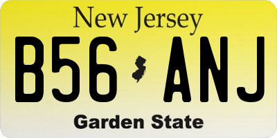 NJ license plate B56ANJ