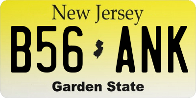 NJ license plate B56ANK