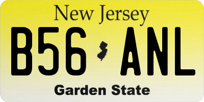 NJ license plate B56ANL